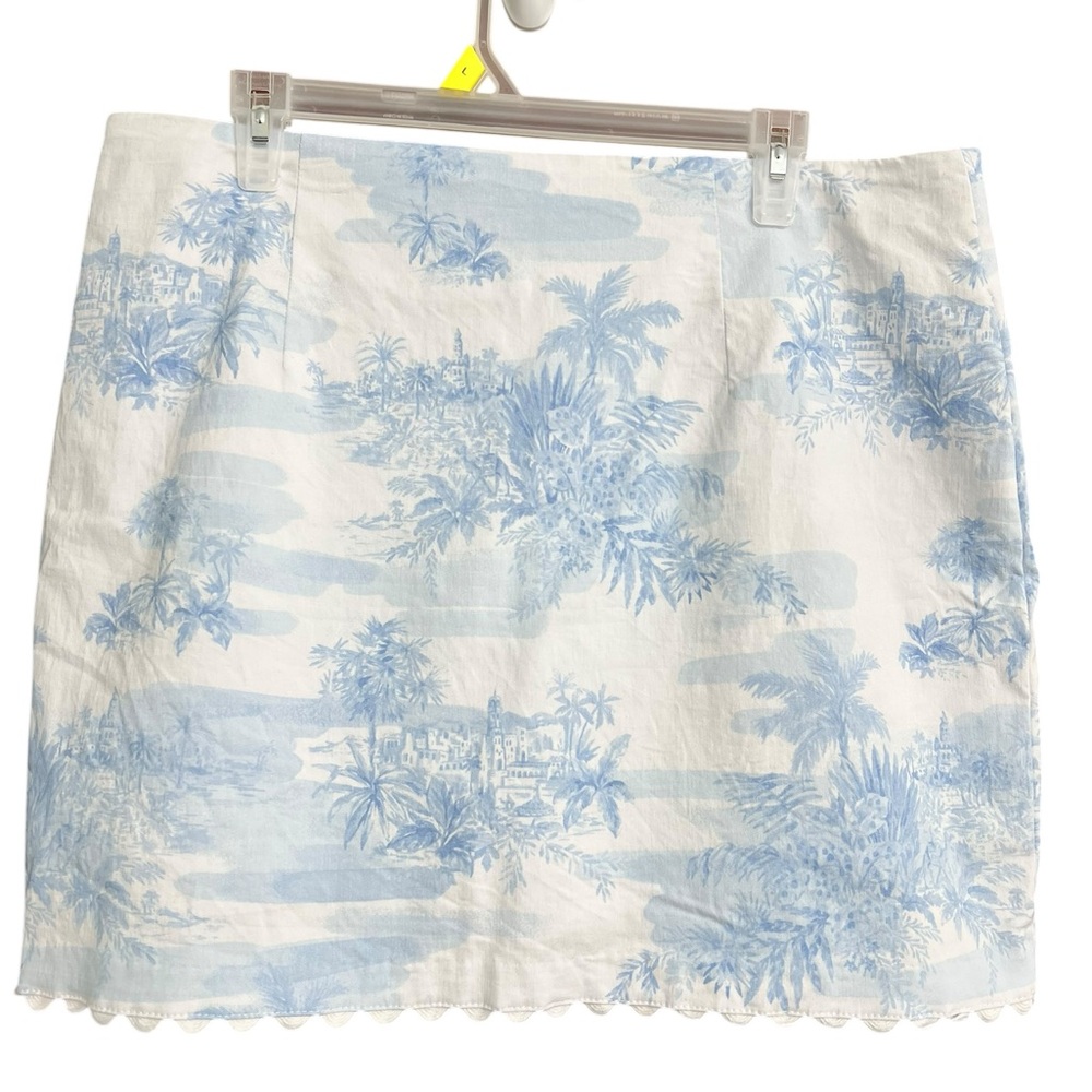 Crown and Ivy Blue and White Tropical Print Skort Size 16 - Picture 2 of 7